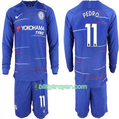 Billige Fotballdrakter Chelsea Pedro 11 Barn Hjemmedraktsett 2018/19 Langermet